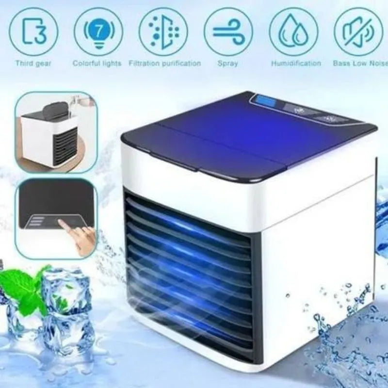 Mini ar condicionado portátil Ártico refrigerador de ar umidificador ar condicionado luz led